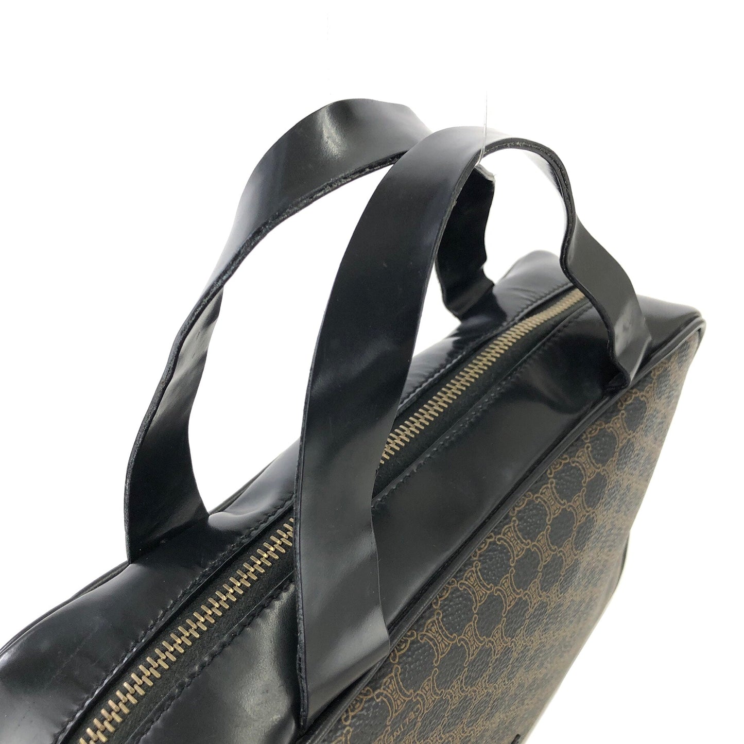 CELINE Logo Macadam Handbag Brown Vintage Old Celine dr2czg