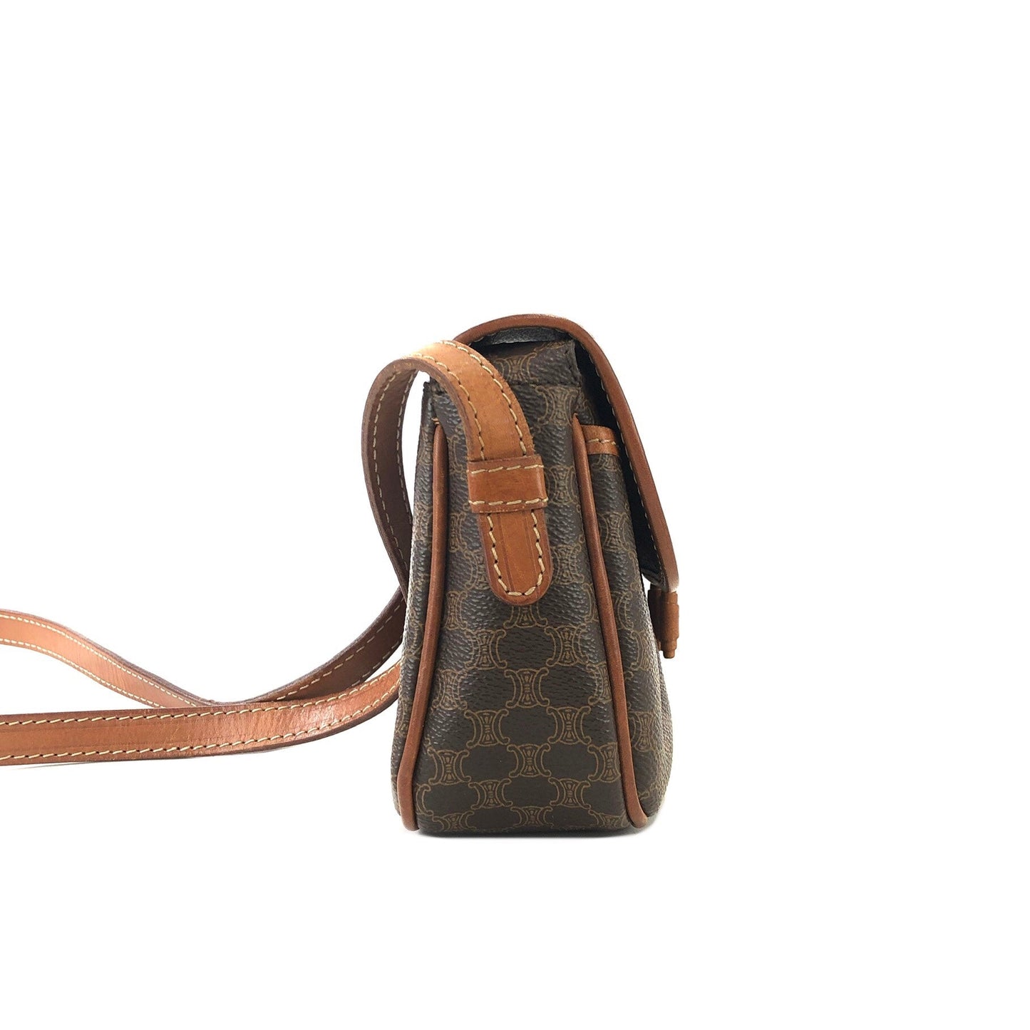 CELINE Macadam Blason Tassel Small Shoulderbag Brown Vintage Old celine my22ht