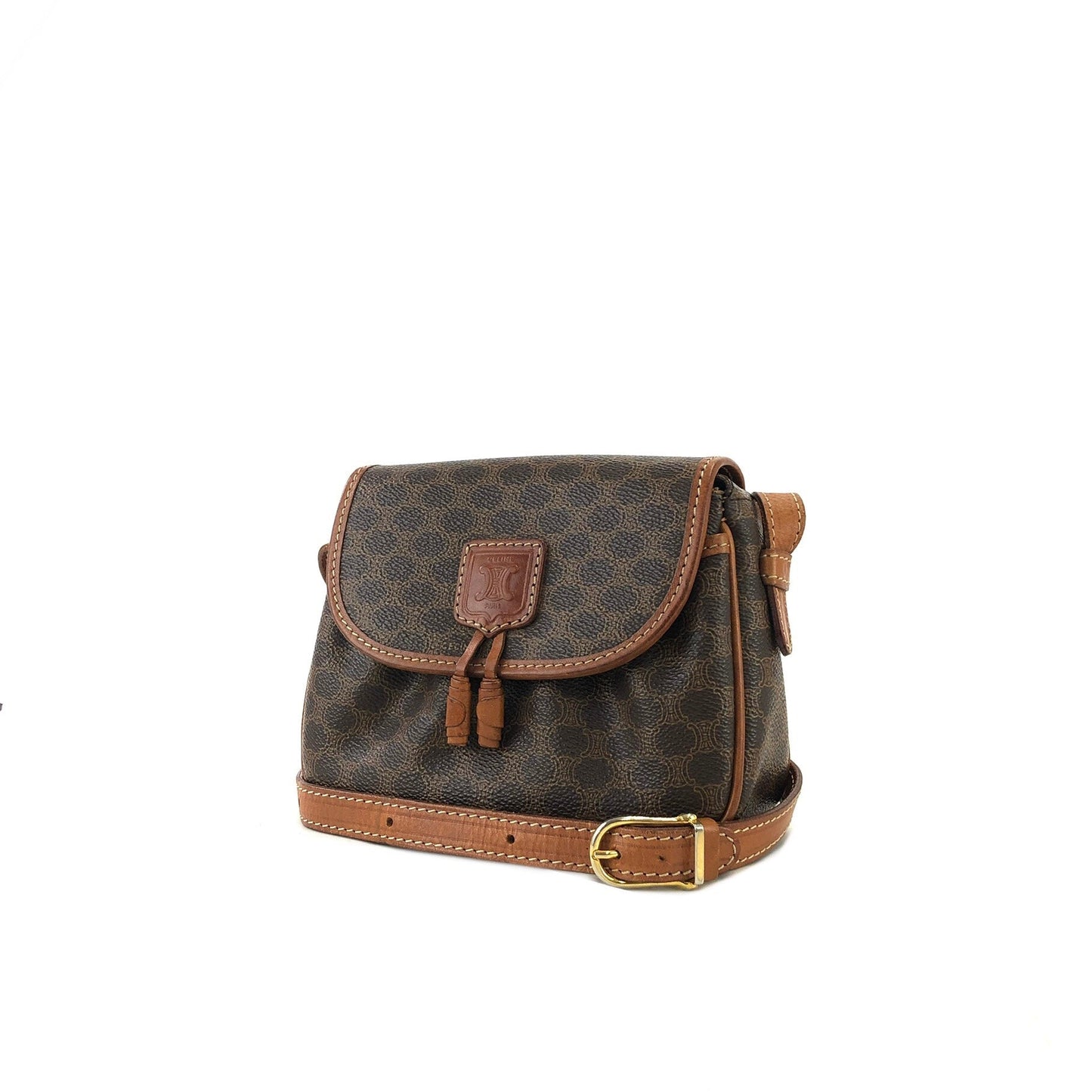 CELINE Macadam Blason Tassel Small Shoulderbag Brown Vintage Old celine my22ht