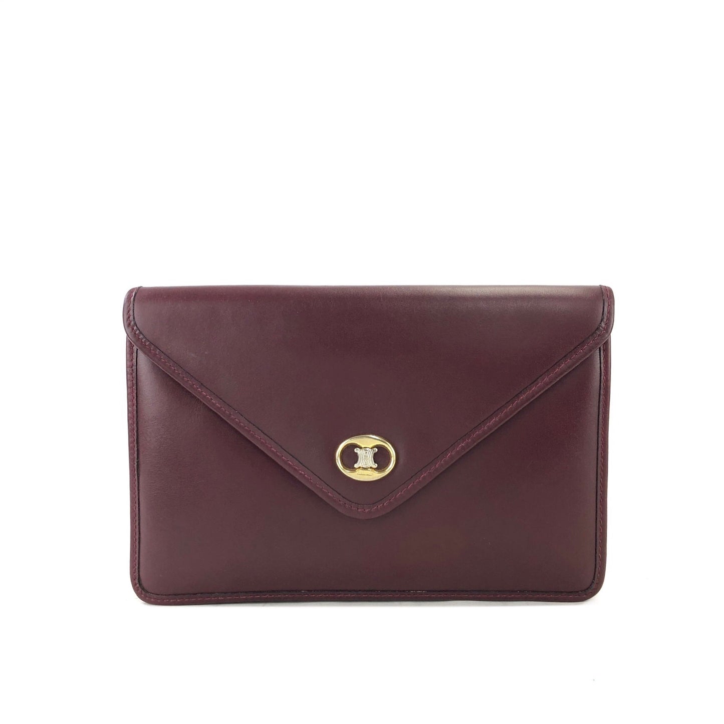 CELINE Blason Triomphe Clutch bag Bordeaux Old Celine Vintage bv3z8k