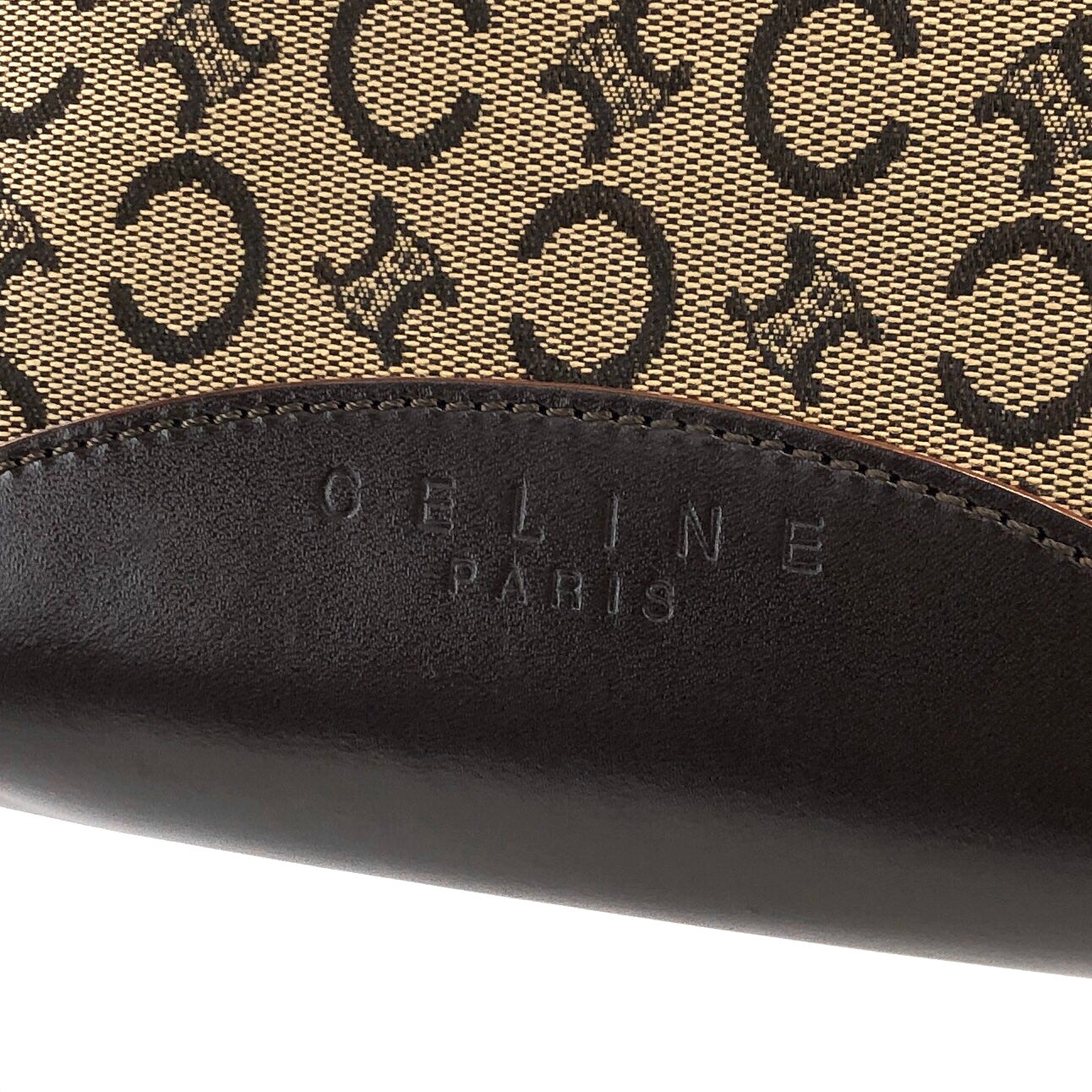 CELINE C Macadam Jacquard Shoulder bag Hobobag Brown AVA Old Celine Vintage kgpdes