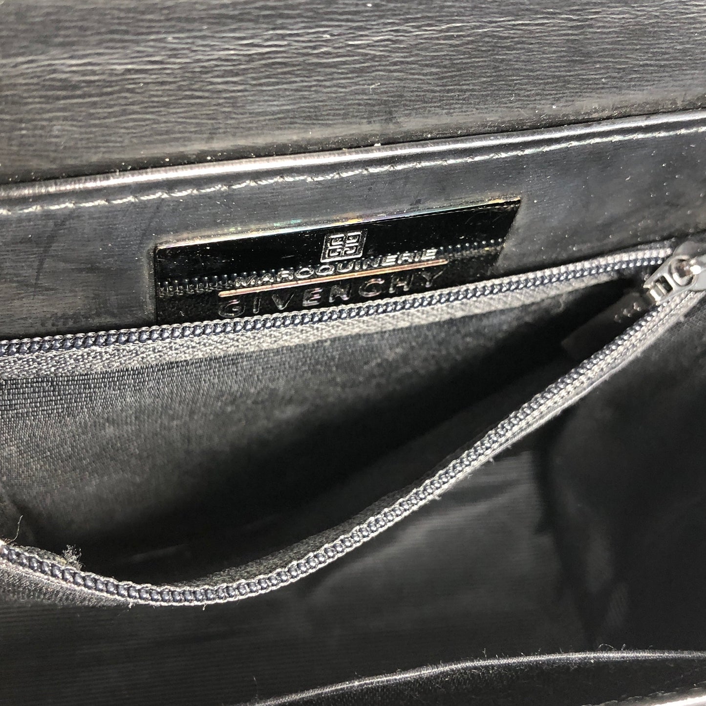 GIVENCHY Turn lock Two-way Logo Small Handbag Black Vintage Old 3kcpa6