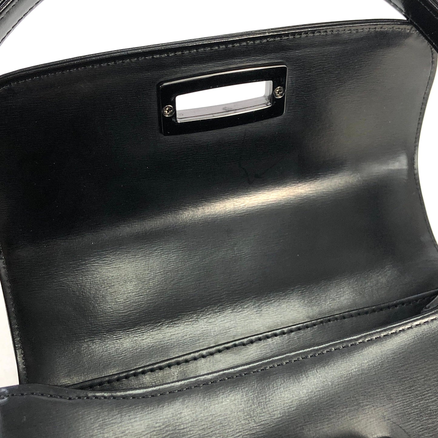 GIVENCHY Turn lock Two-way Logo Small Handbag Black Vintage Old 3kcpa6