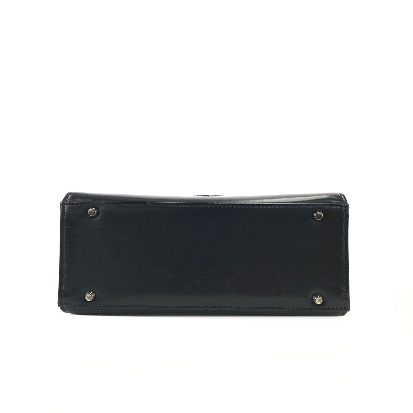 GIVENCHY Turn lock Two-way Logo Small Handbag Black Vintage Old 3kcpa6