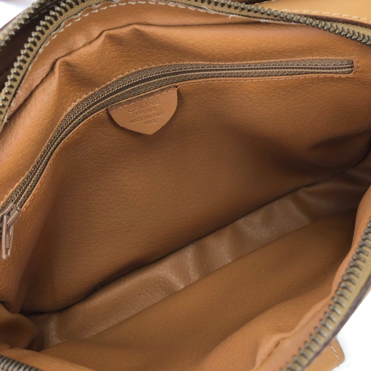 CELINE Macadam Gancini Double Zipper Shoulder bag Beige Vintage Old CELINE ka2sir