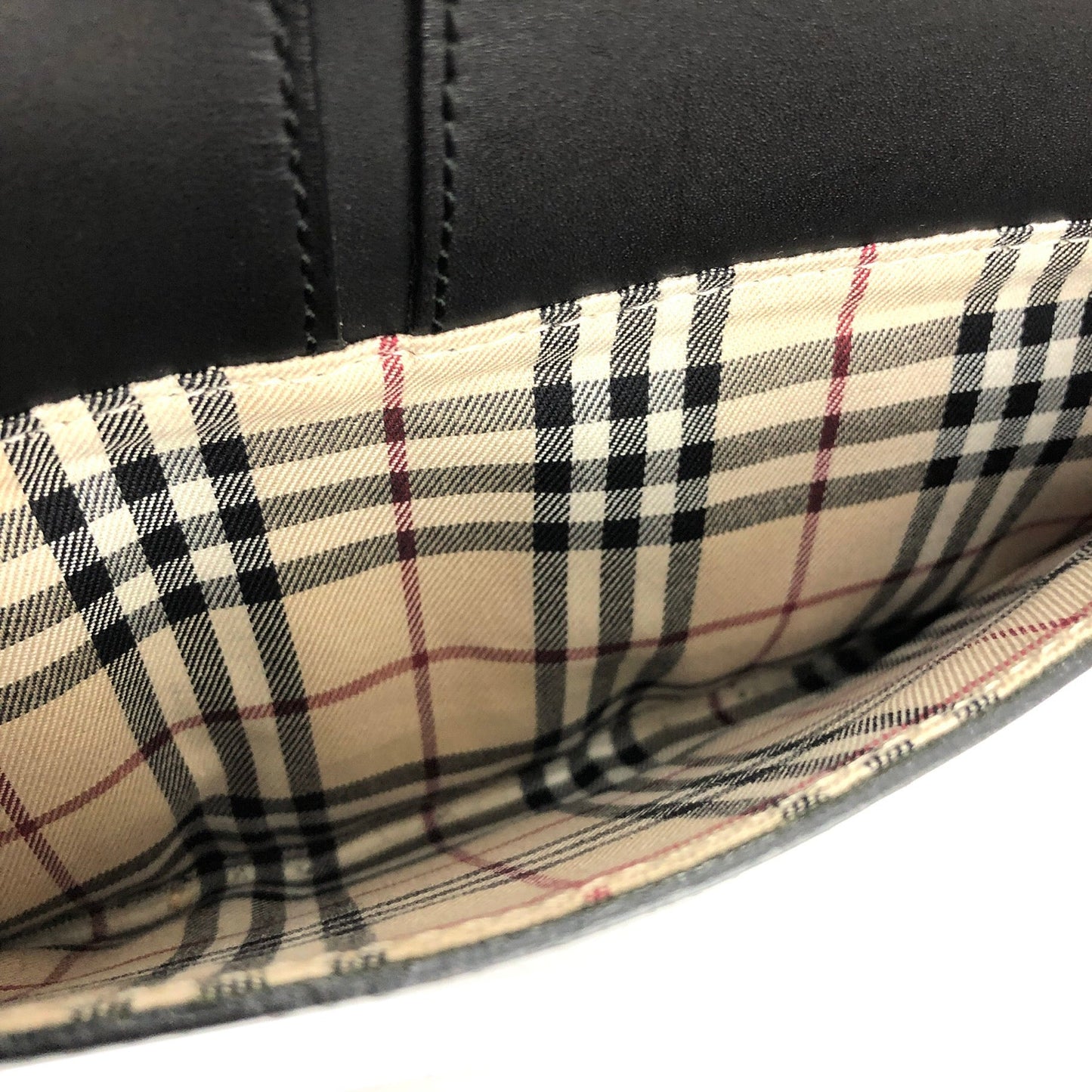 Burberrys Classic check Handbag Shoulder bag Black Vintage Old tsbz8h