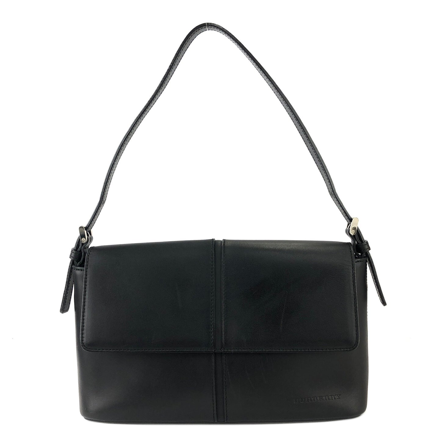 Burberrys Classic check Handbag Shoulder bag Black Vintage Old tsbz8h