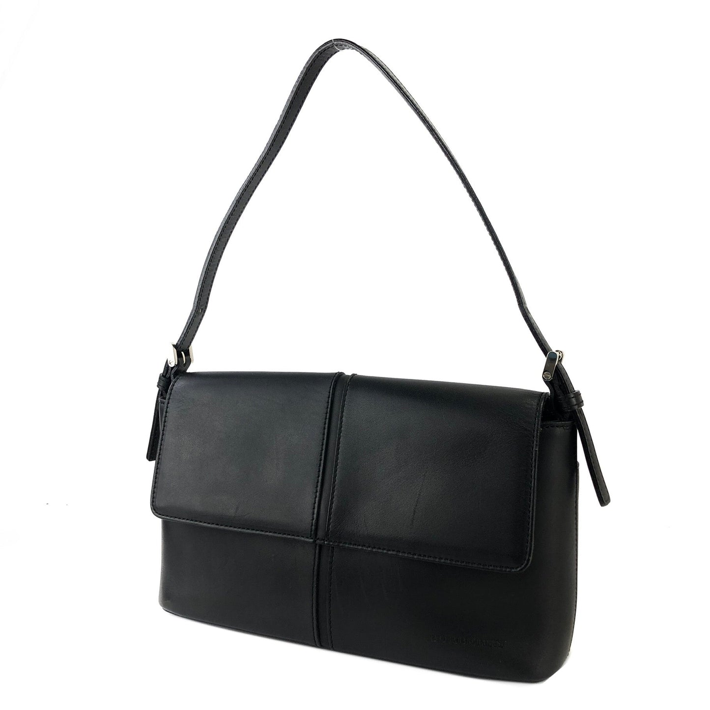 Burberrys Classic check Handbag Shoulder bag Black Vintage Old tsbz8h