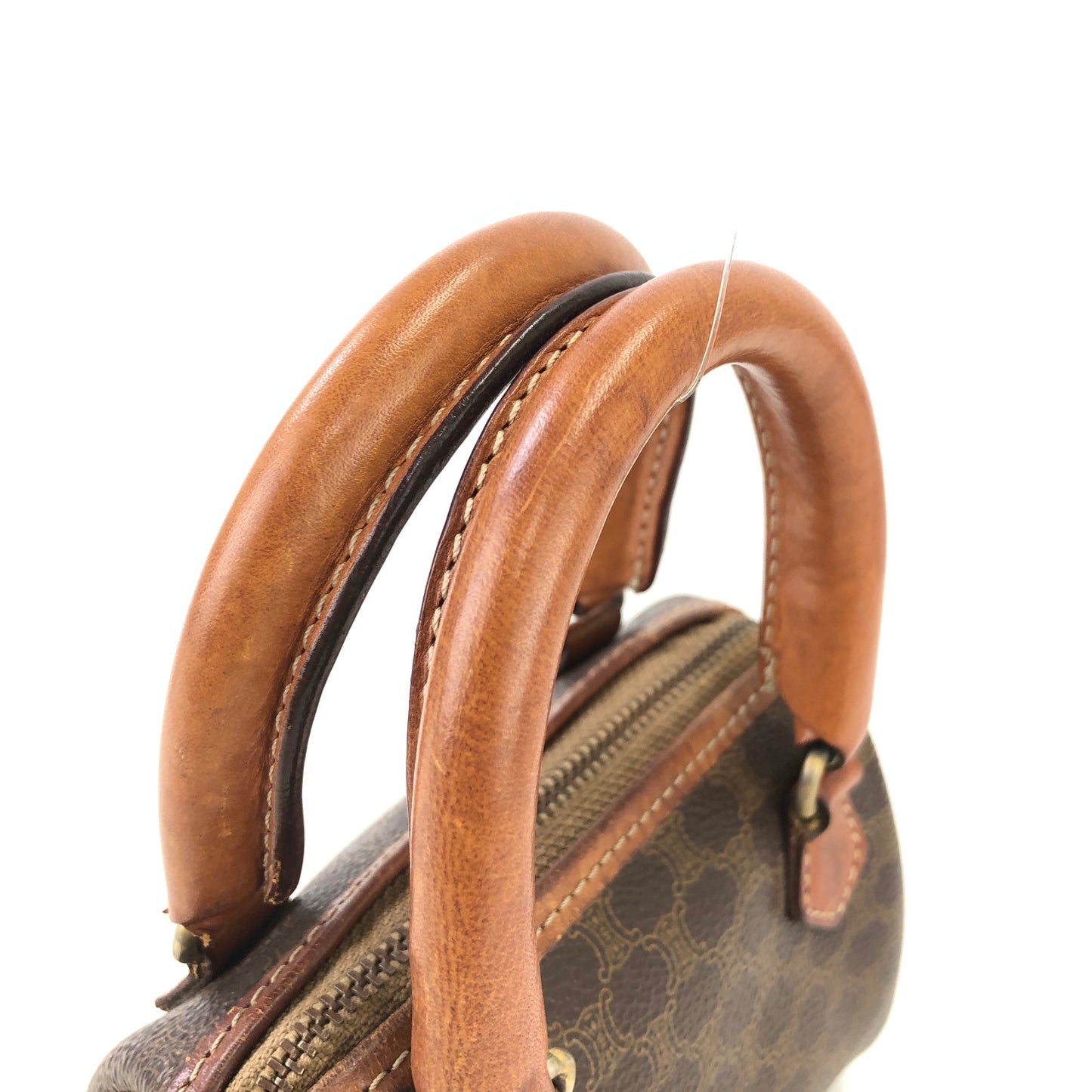 CELINE Macadam Two-way Shoulder bag Mini Boston bag Handbag Brown Vintage Old CELINE ct8j77