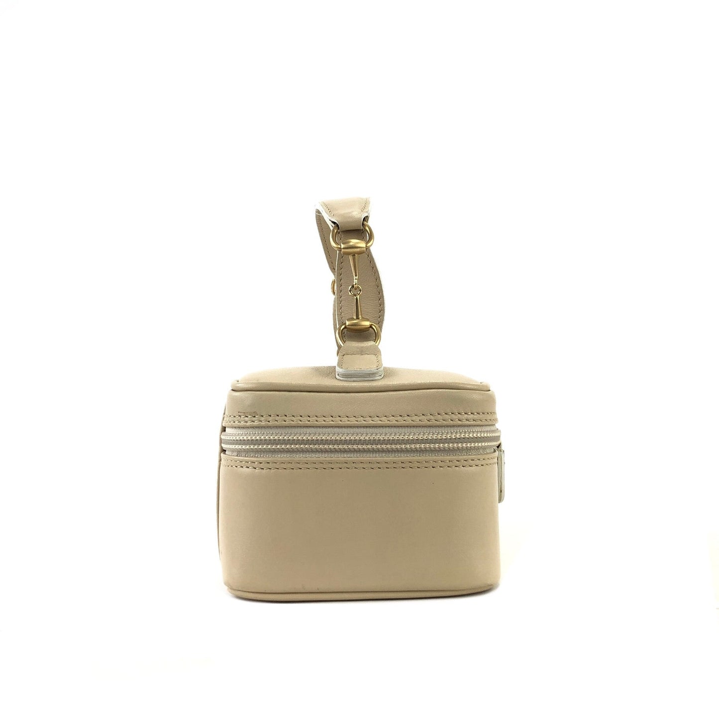 GUCCI Horse bit Mini Handbag Vanitybag Pouch Beige Vintage Old Gucci jsn62y