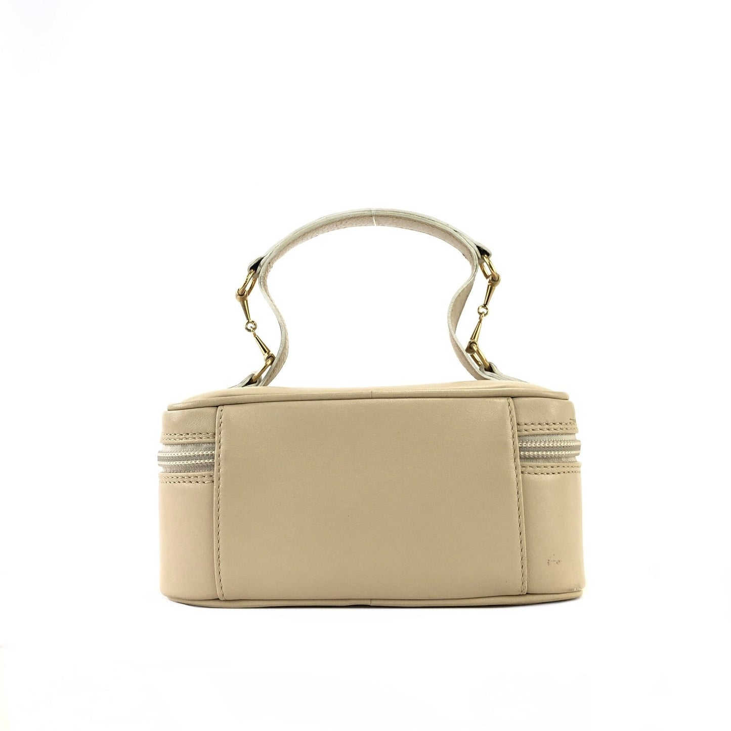 GUCCI Horse bit Mini Handbag Vanitybag Pouch Beige Vintage Old Gucci jsn62y