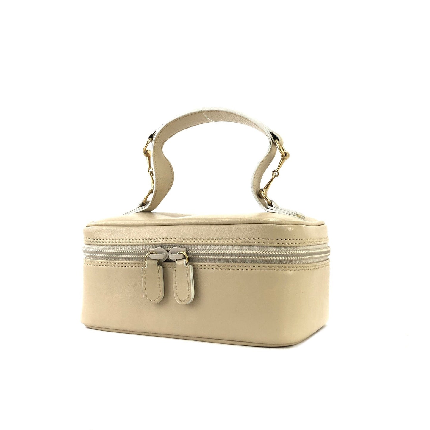 GUCCI Horse bit Mini Handbag Vanitybag Pouch Beige Vintage Old Gucci jsn62y