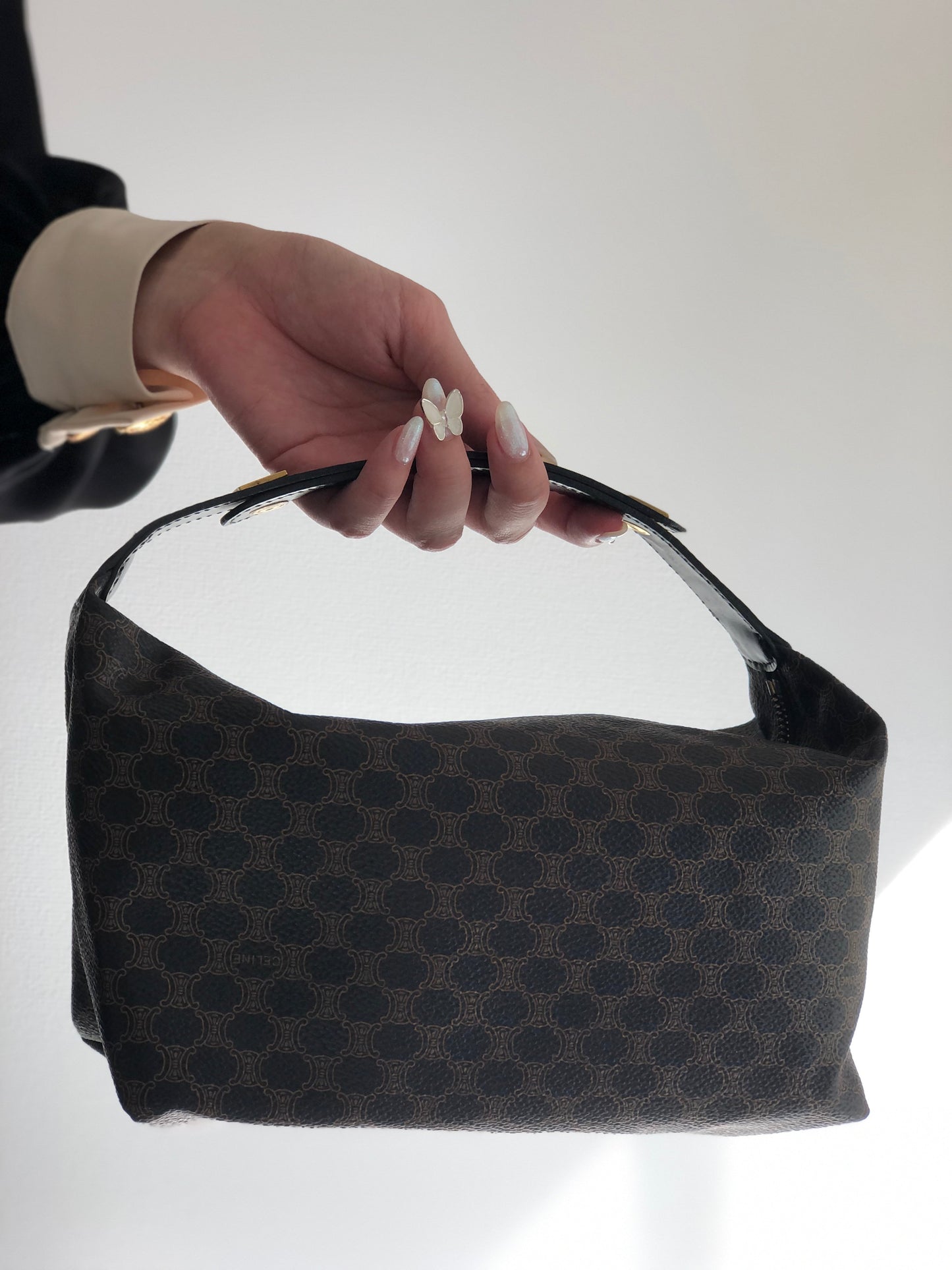 CELINE Macadam Handag Hobobag Black Old Celine Vintage txu7cb