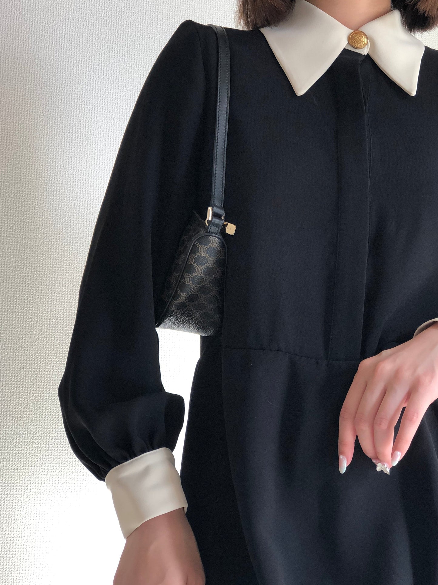 CELINE Macadam Handag Hobobag Black Old Celine Vintage hf3e83