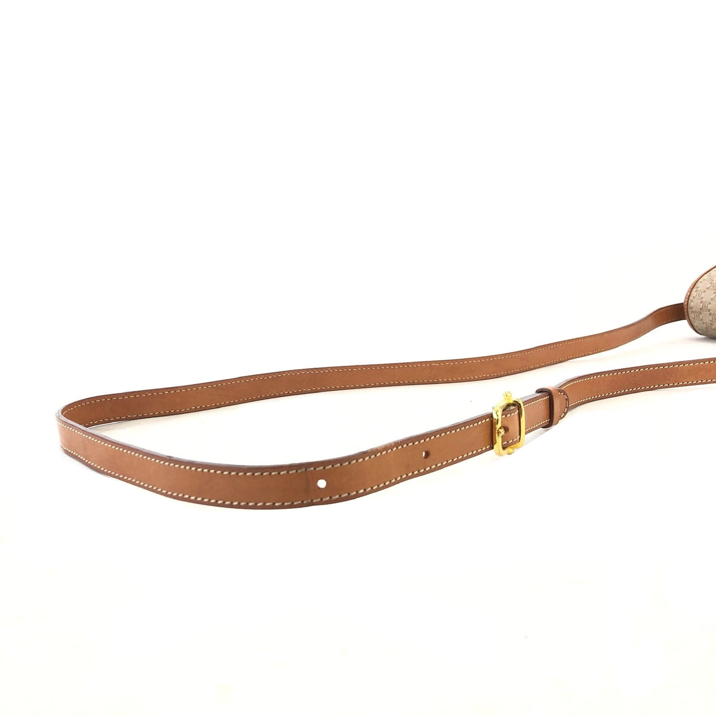 CELINE Macadam Triomphe Crossbody Shoulder bag Beige Vintage Old Celine v6hrmg