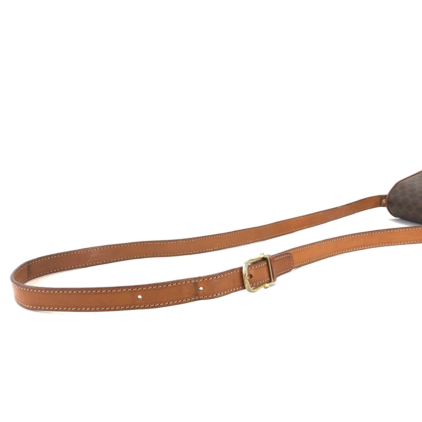CELINE Macadam Blason Two-line Shoulder bag Brown Vintage Old Celine kzzf27
