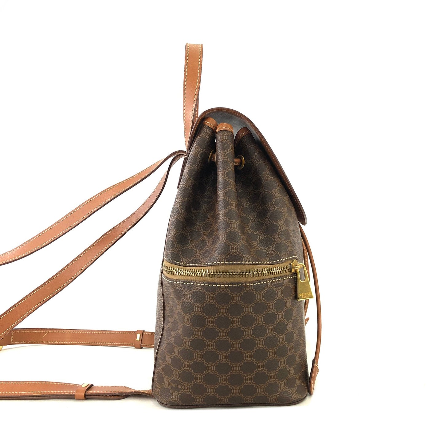 CELINE Macadam Triomphe Backpack Brown Vintage Old Celine b6pzvj