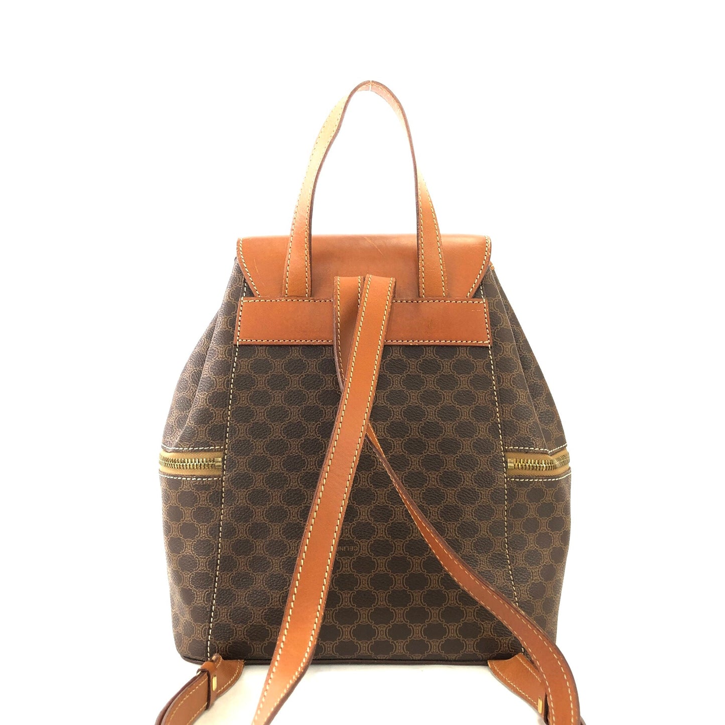 CELINE Macadam Triomphe Backpack Brown Vintage Old Celine b6pzvj