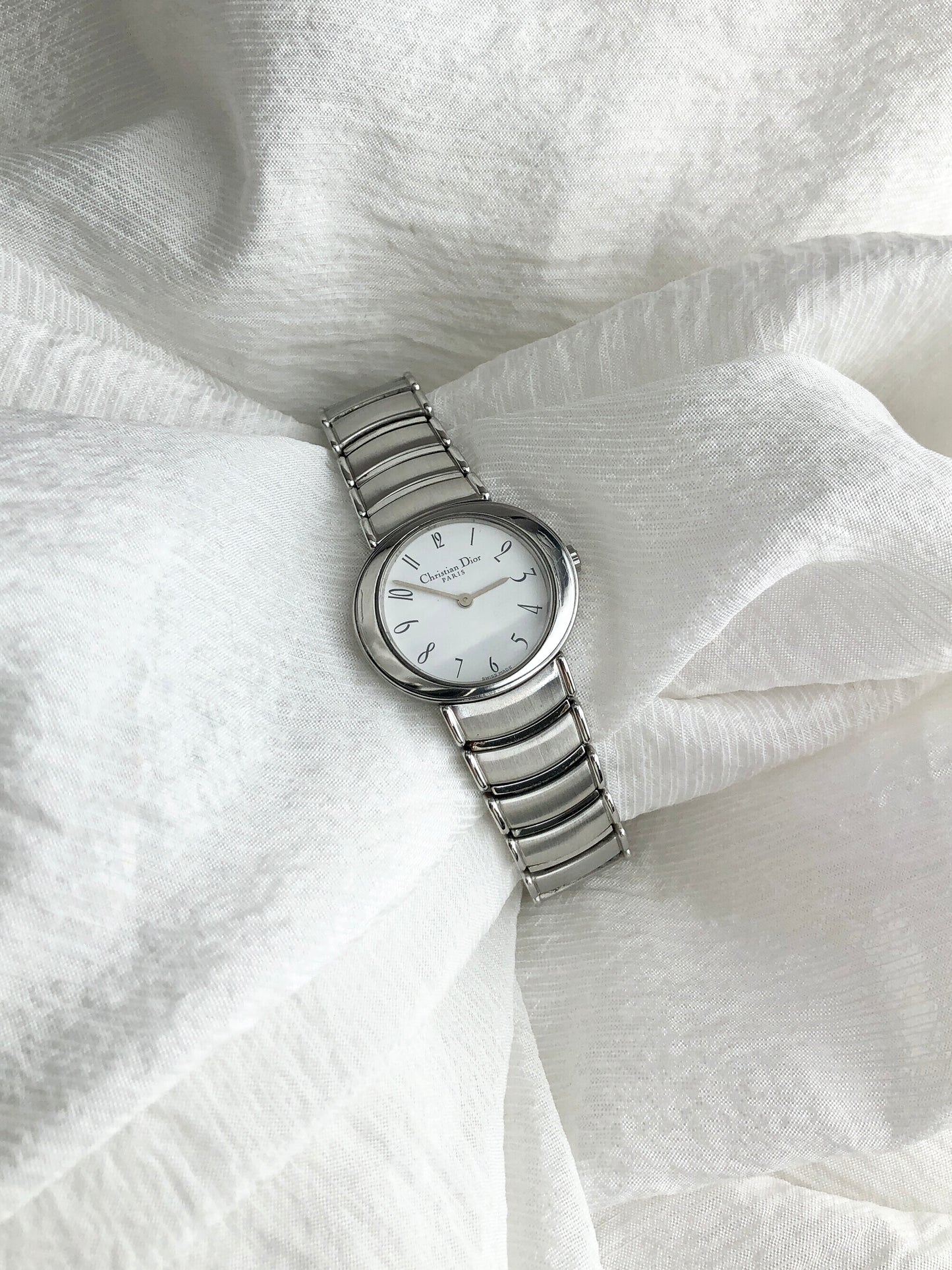 Christian Dior D76-100 石英手錶銀色復古 ex8f3v