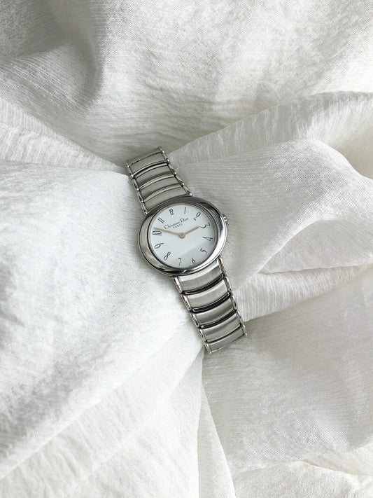 Christian Dior D76-100 石英手錶銀色復古 ex8f3v