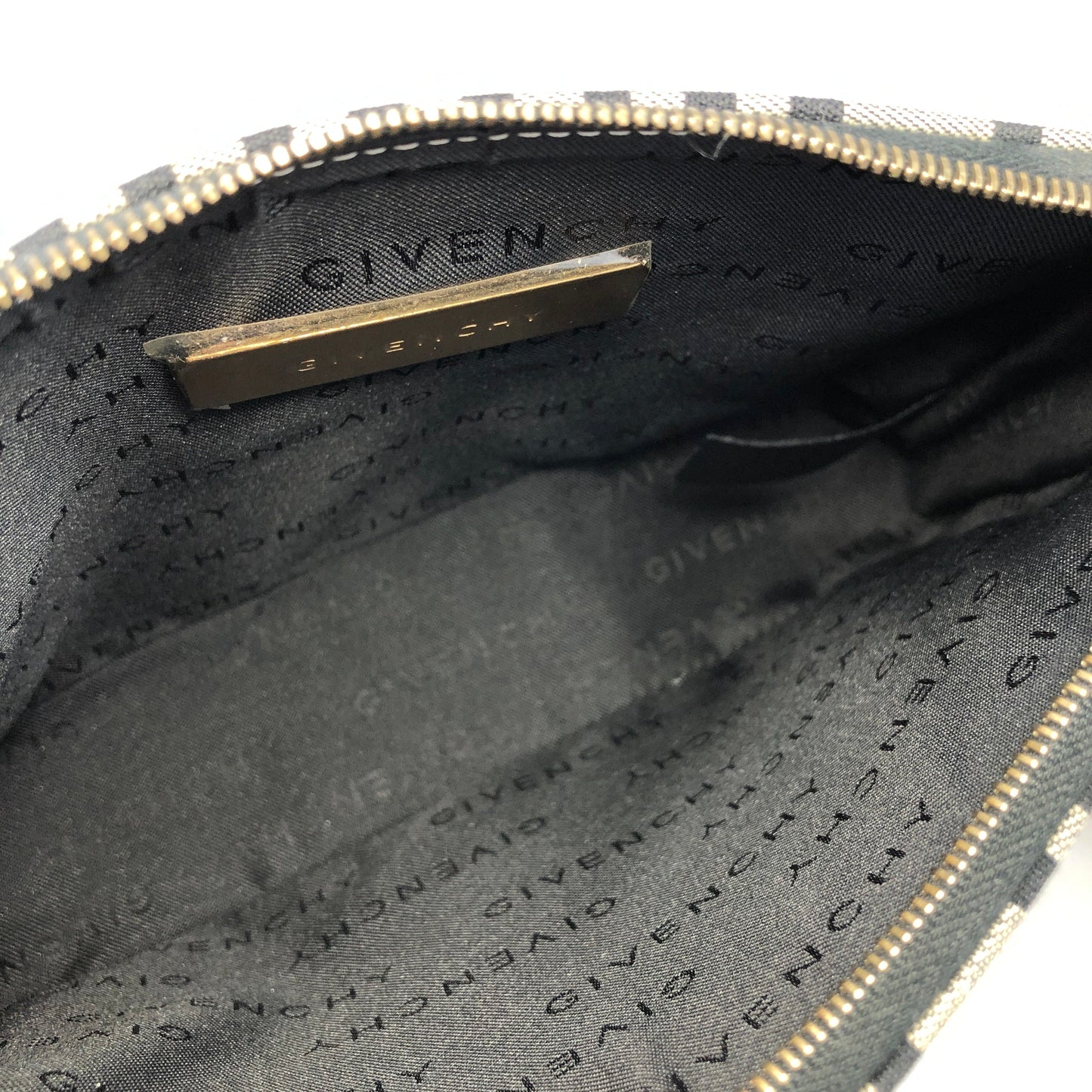 GIVENCHY 字母標誌帆布流浪包手袋黑色復古舊 3yxbf7