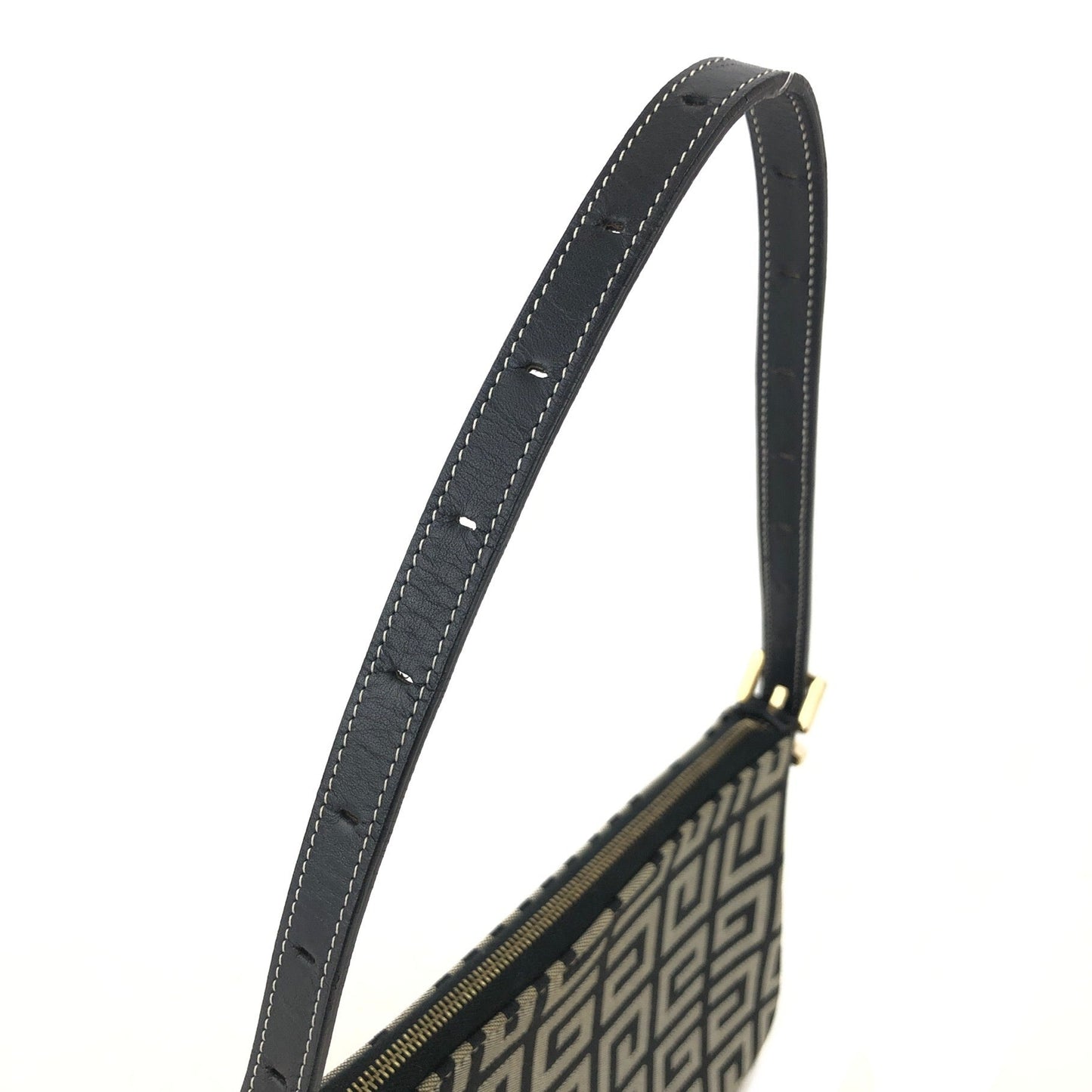 GIVENCHY 字母標誌帆布流浪包手袋黑色復古舊 3yxbf7