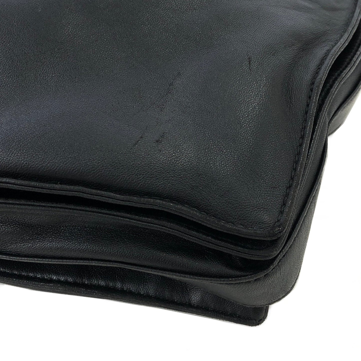 LOEWE Anagram Logo Nappa Leather Drawstring Shoulder bag Black Vintage Old xp5hpu