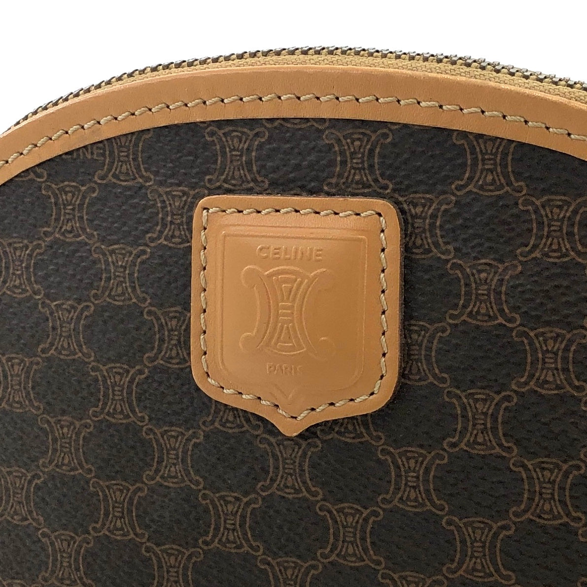 CELINE Macadam Blason Logo Pouch Brown Vintage Old CELINE pr7775