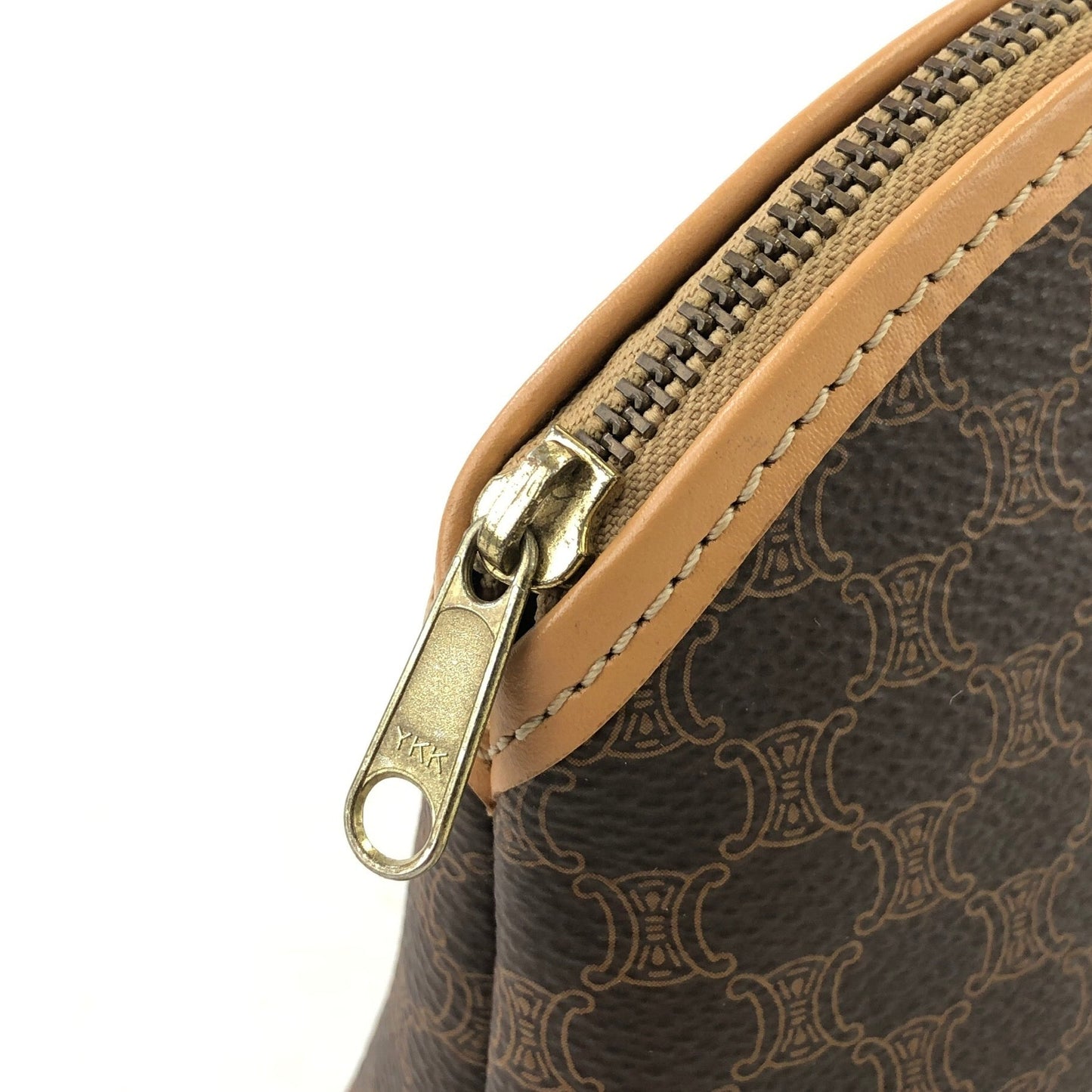 CELINE Macadam Blason Logo Pouch Brown Vintage Old CELINE pr7775