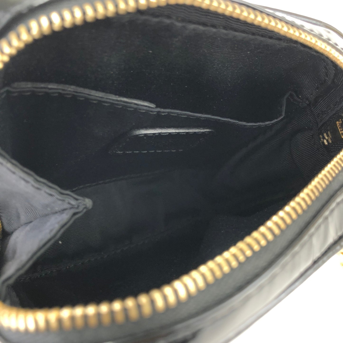 LOEWE Patent leather Chain Mini bag Pouch Black Vintage Old cg2mth