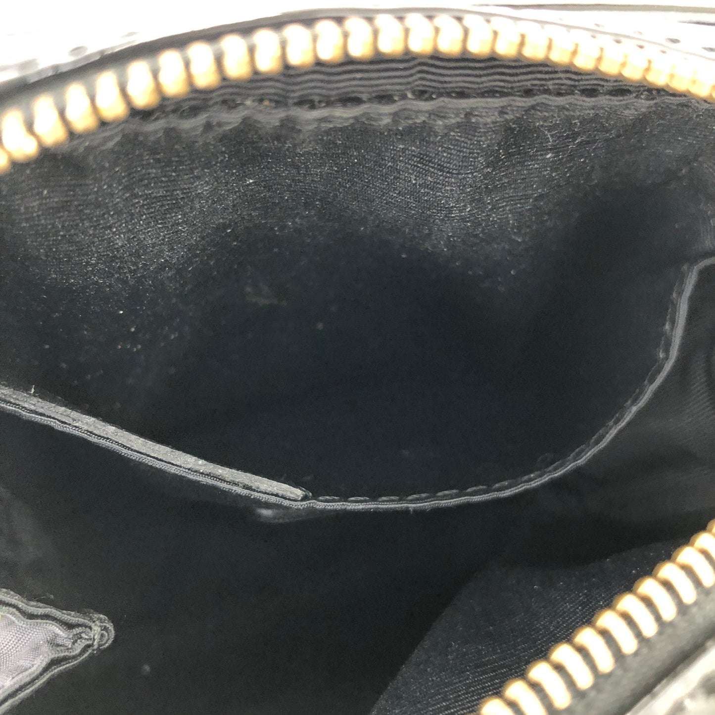 LOEWE Patent leather Chain Mini bag Pouch Black Vintage Old cg2mth