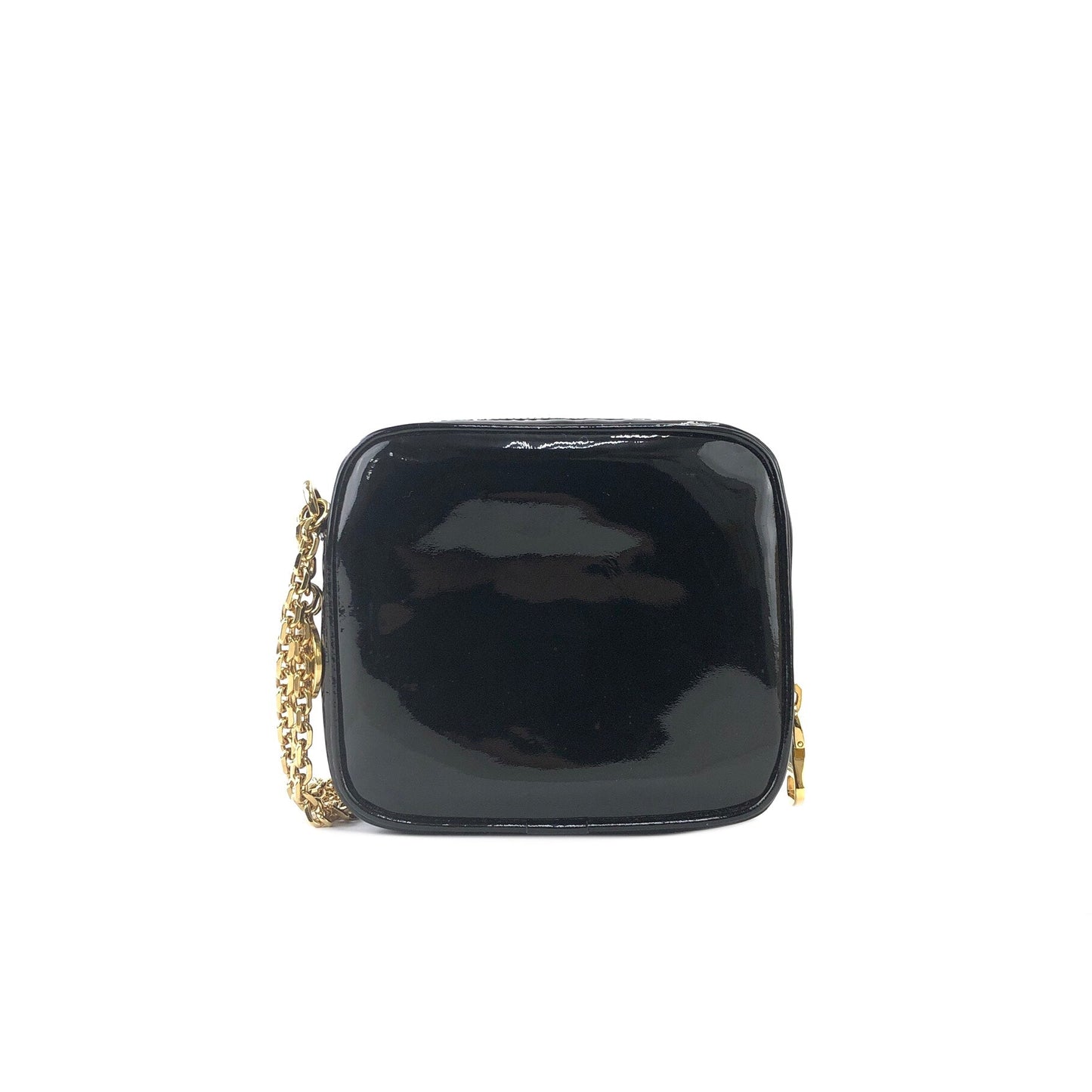 LOEWE Patent leather Chain Mini bag Pouch Black Vintage Old cg2mth