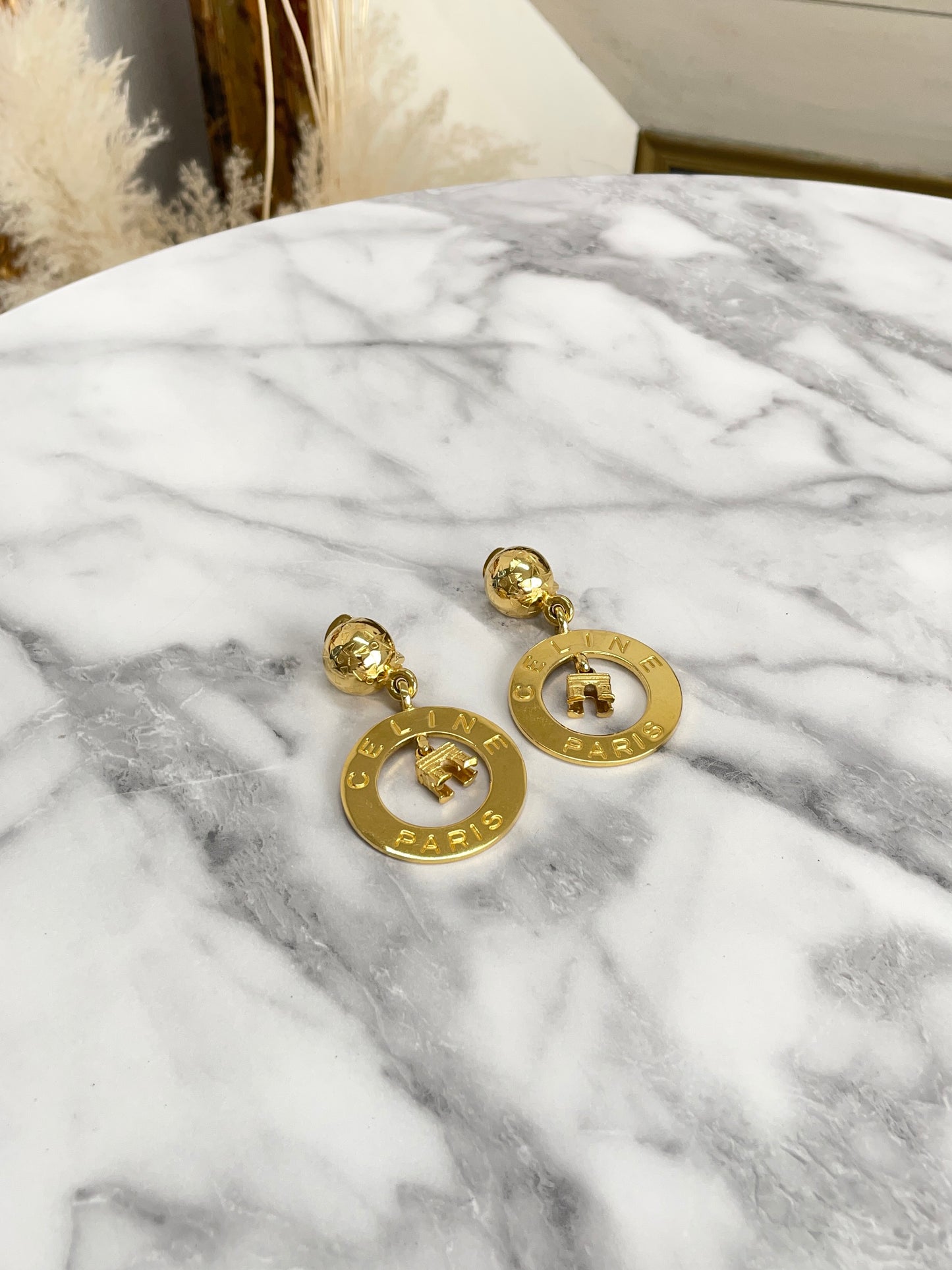 CELINE Starball Logo Circle Arc de Triomphe earring 5z8565