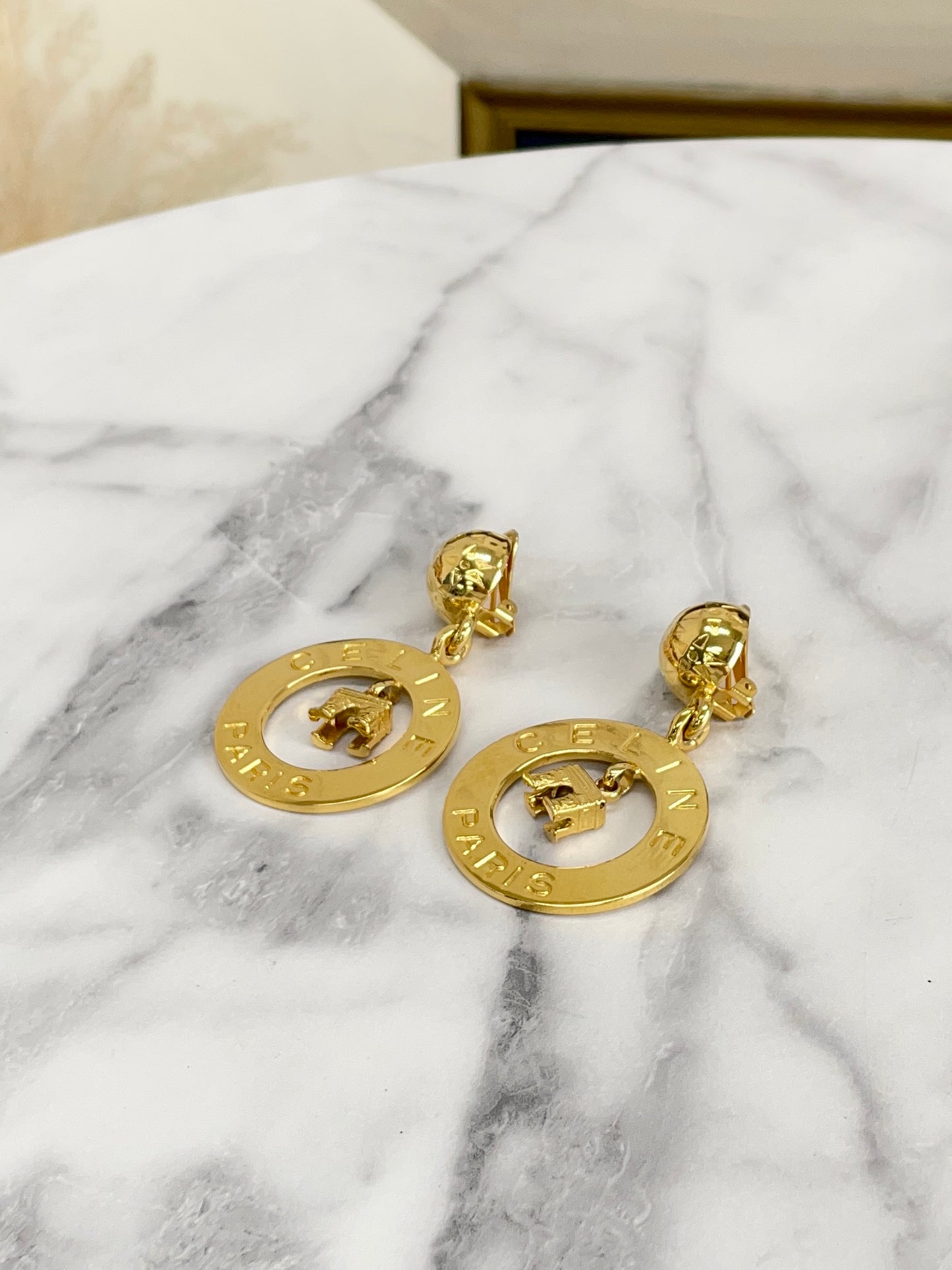 CELINE Starball Logo Circle Arc de Triomphe earring 5z8565