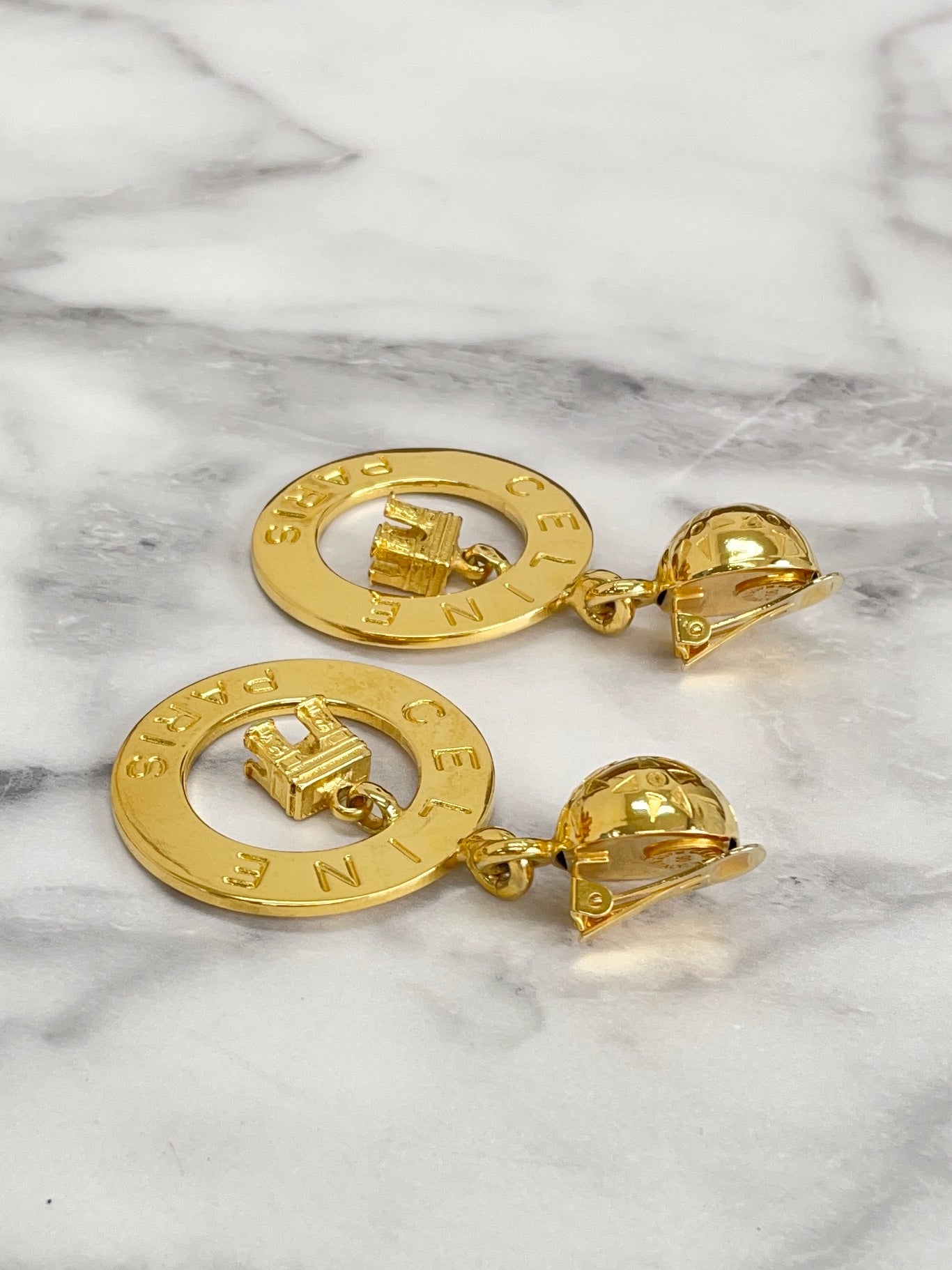 CELINE Starball Logo Circle Arc de Triomphe earring 5z8565
