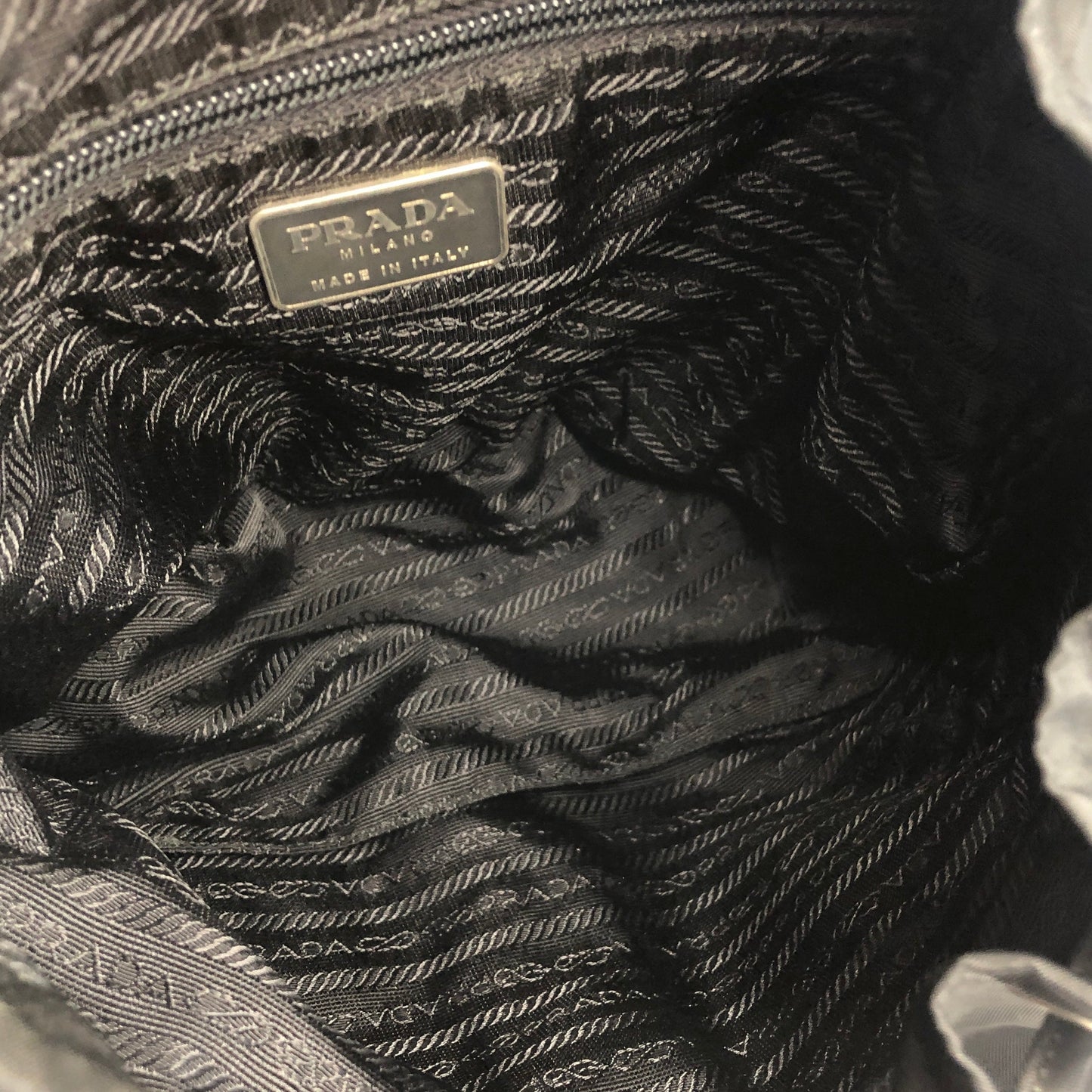 PRADA Triangle Logo Double Pocket Nylon Backpack Black Vintage Old jy63s4