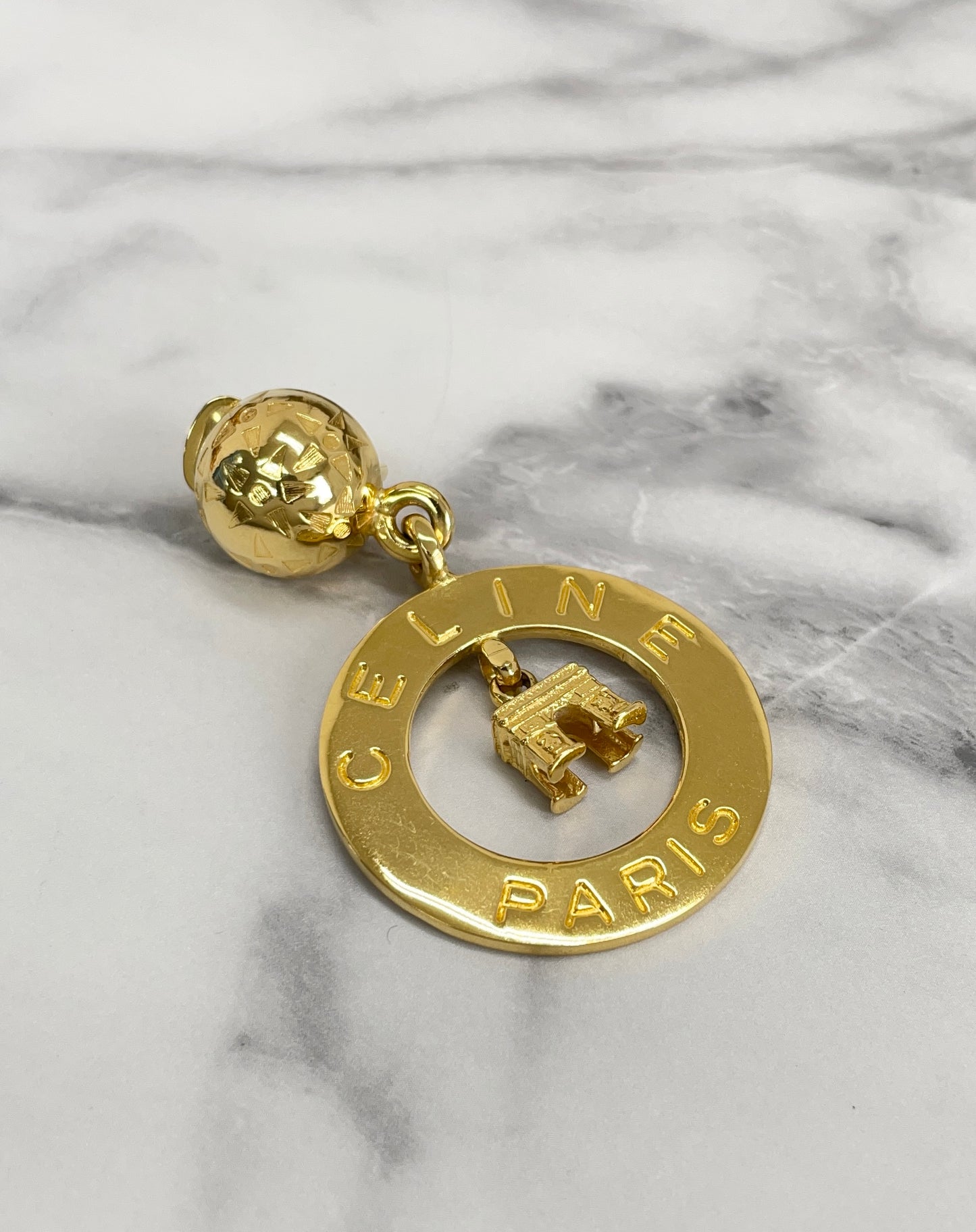 CELINE Starball Logo Circle Arc de Triomphe earring 5z8565