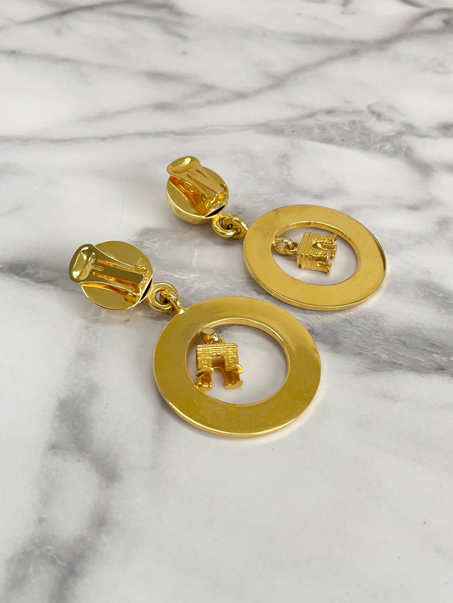 CELINE Starball Logo Circle Arc de Triomphe earring 5z8565