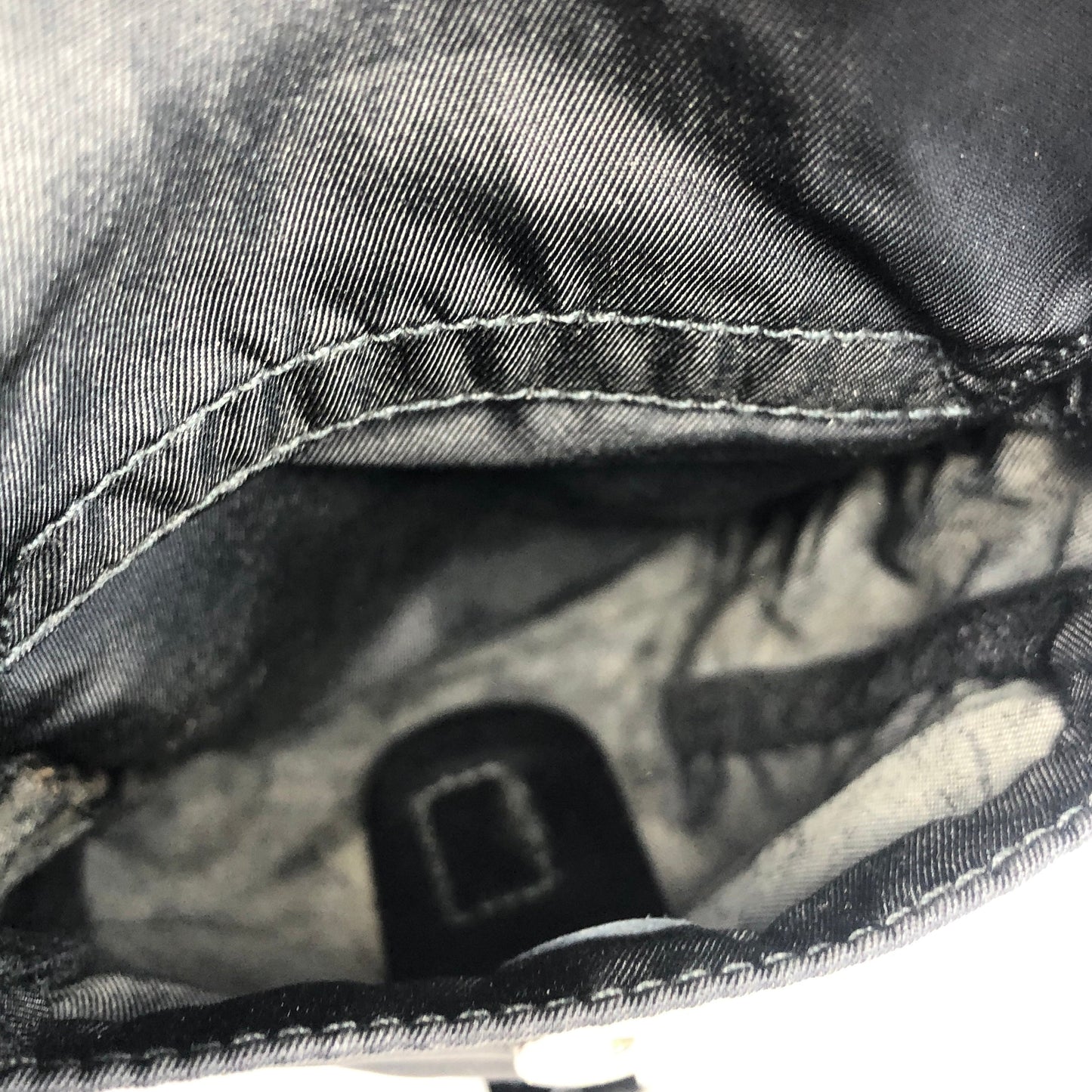 PRADA Triangle Logo Double Pocket Nylon Backpack Black Vintage Old jy63s4