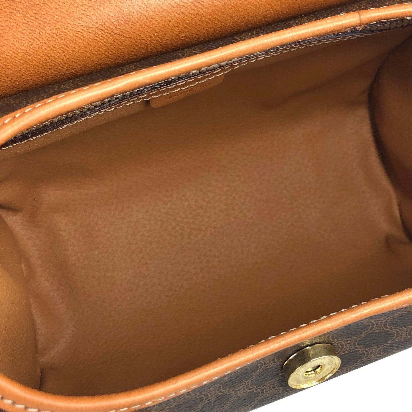 CELINE Macadam Blason Triomphe Box Handbag Brown Vintage Old CELINE axjbki