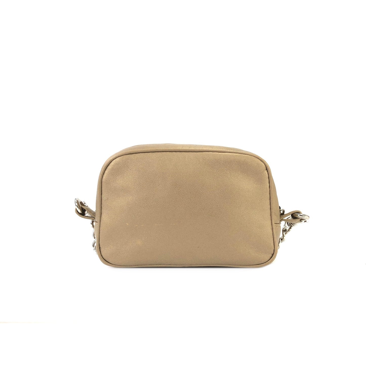 LOEWE Anagram Chain Mini bag Pouch Metallic Beige Vintage Old e8gsyh