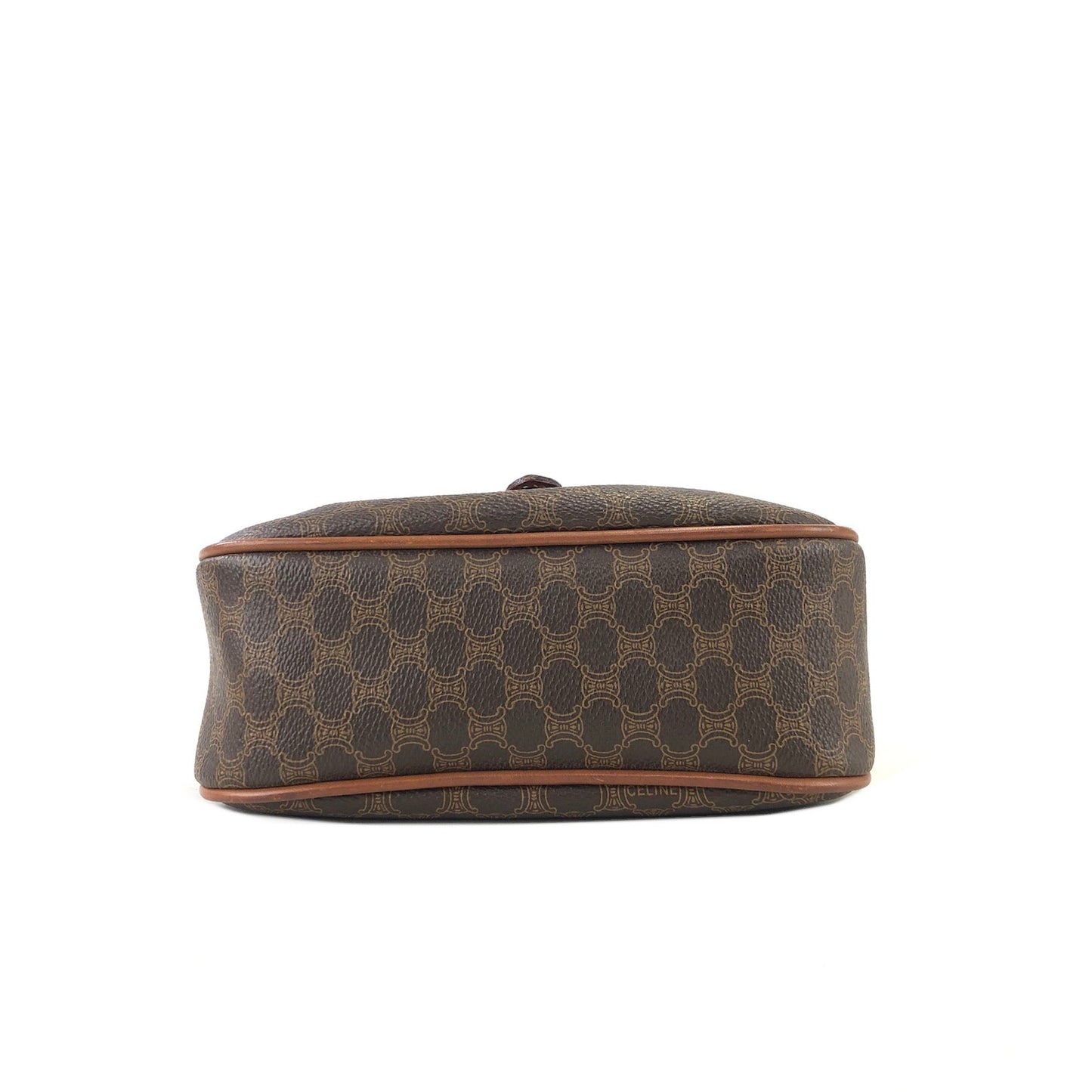 CELINE Blason Buckle Shirring Shoulder bag Brown Vintage Old CELINE gk6gfz