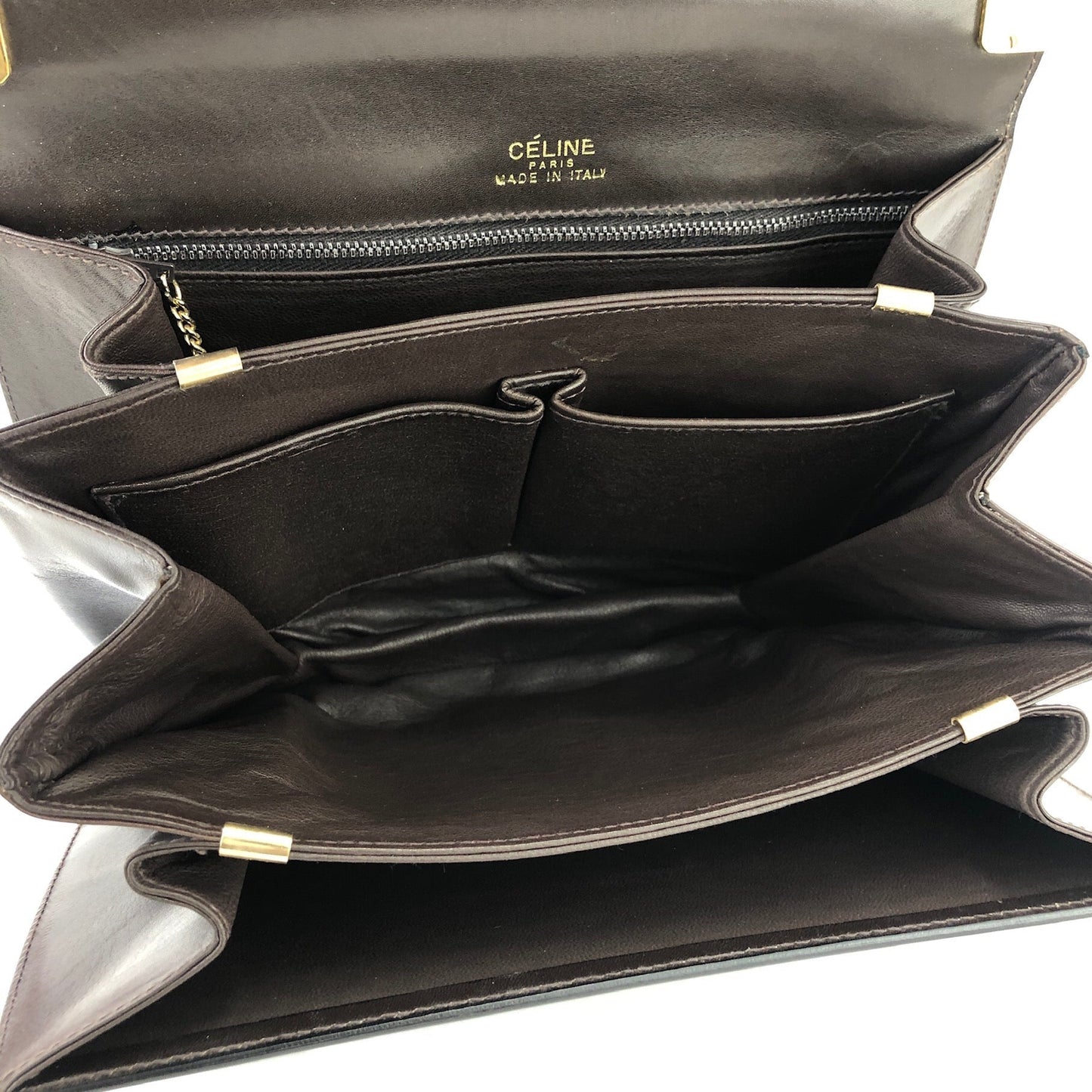CELINE Horse carriage Crossbody Shoulderbag Brown Vintage Old CELINE apx2ne