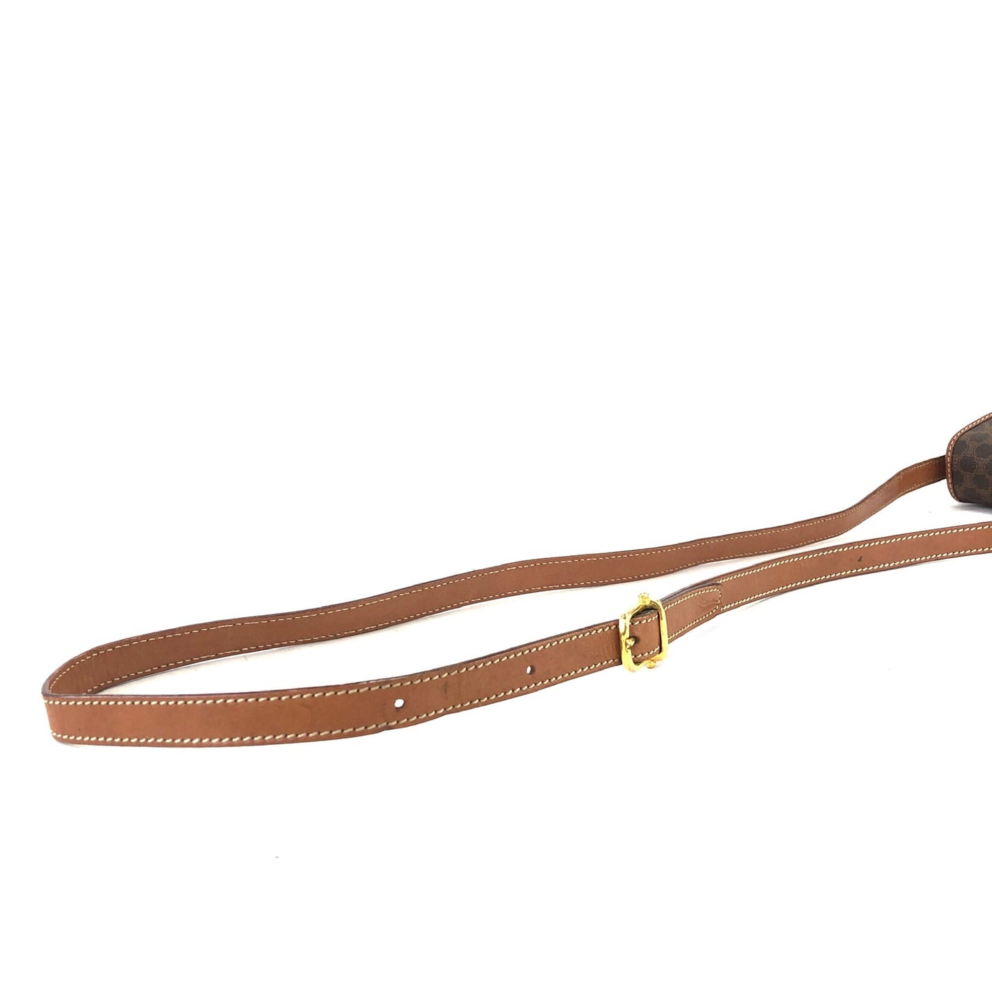 CELINE Blason Buckle Shirring Shoulder bag Brown Vintage Old CELINE gk6gfz