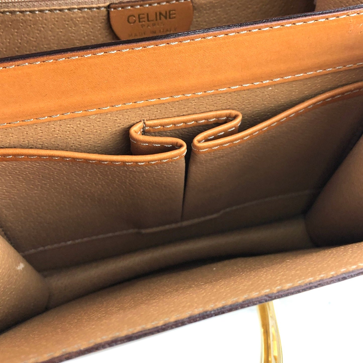 CELINE Macadam Horse Carriage Handbag Beige xktked