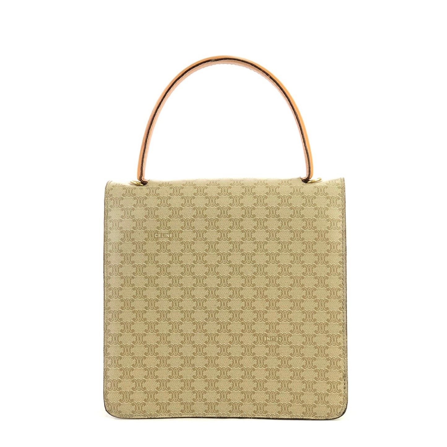 CELINE Macadam Horse Carriage Handbag Beige xktked