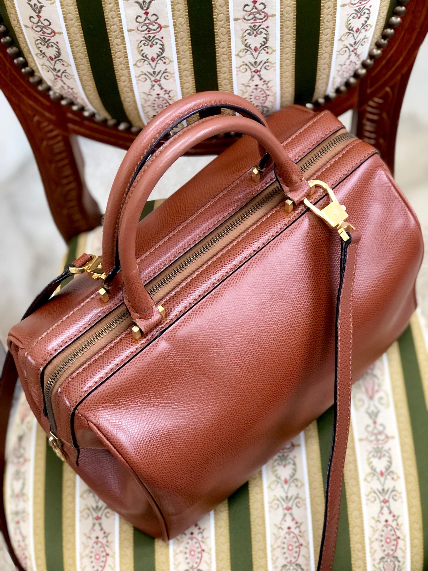 CELINE 皮革兩用波士頓包 單肩包 棕色 復古 舊 Celine e8hsve