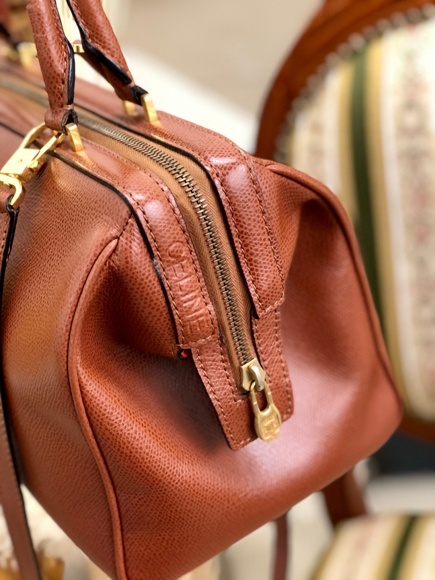 CELINE 皮革兩用波士頓包 單肩包 棕色 復古 舊 Celine e8hsve