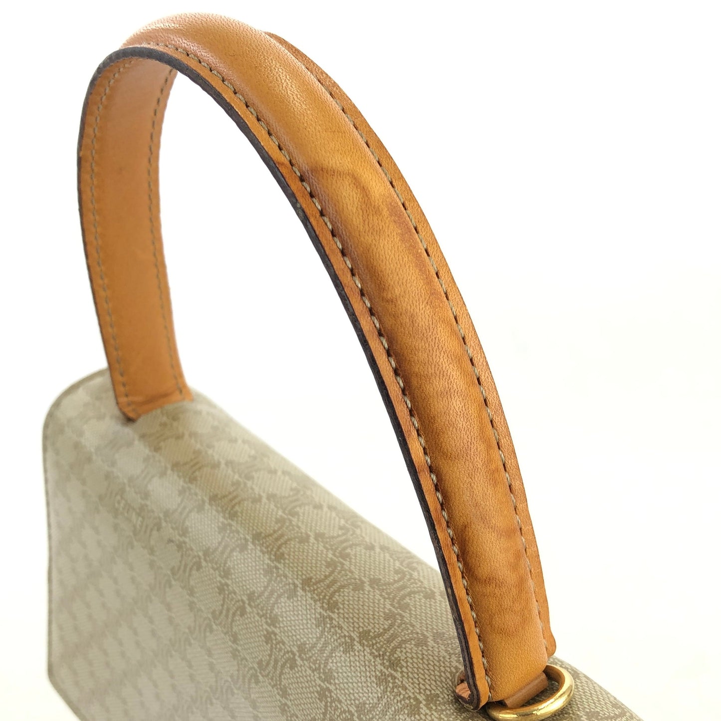 CELINE Macadam Horse Carriage Handbag Beige xktked