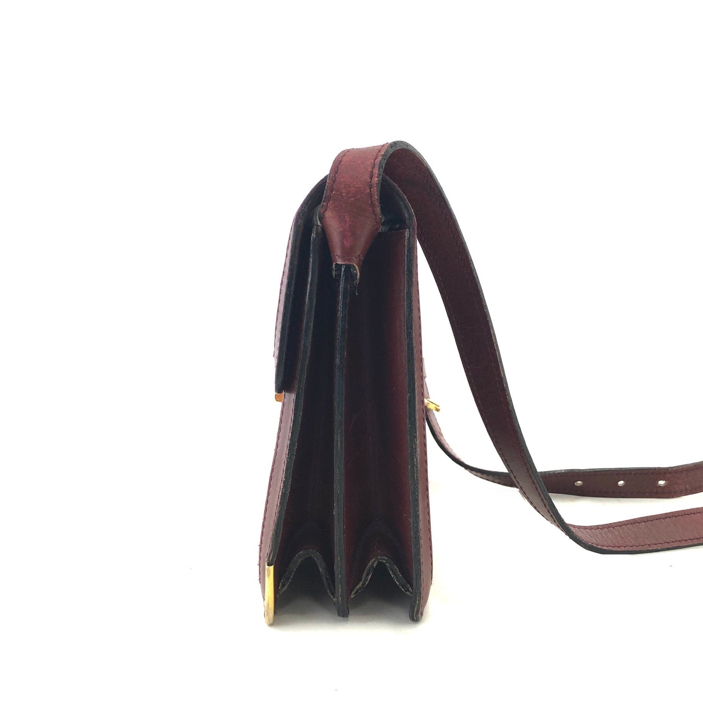 Cartier Must Line Suede Shoulder bag Bordeaux Vintage Old cyi7gh